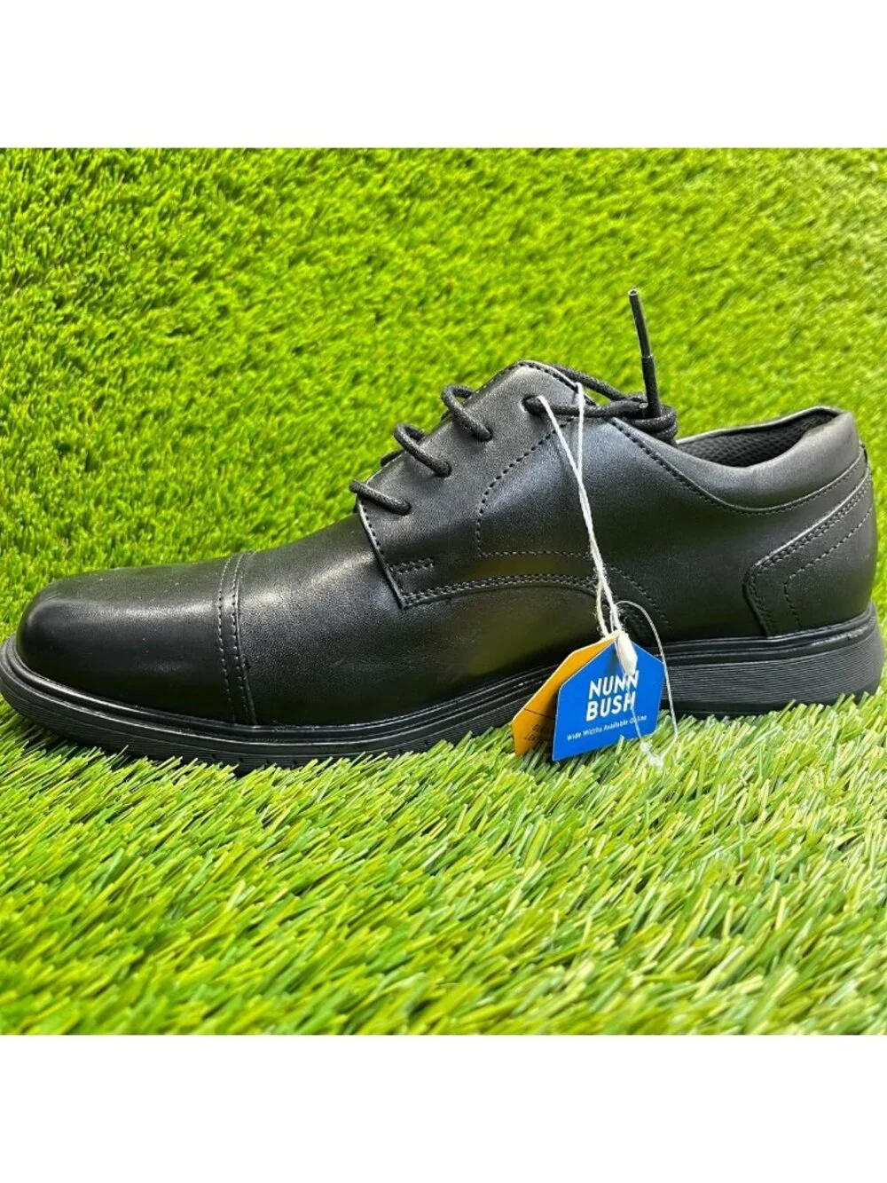 Nunn Bush Kore Pro Mens Size 8 Black Casual Classic Cap Toe Oxford Dress Shoes